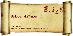 Babos Ámon névjegykártya